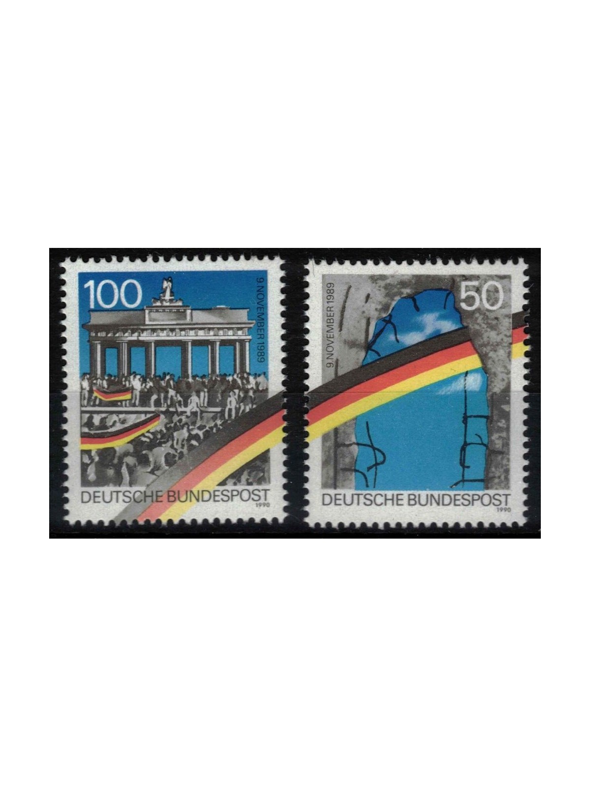 GERMANY BRD 1990 Iron Curtain and Berlin Wall (from s/s) 2v MNH**