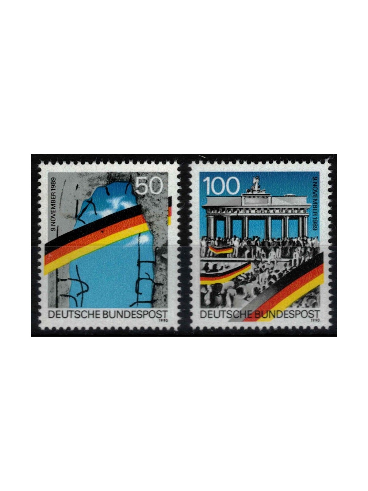 GERMANIA BRD 1990 Cortina di ferro e Muro di Berlino 2v MNH**