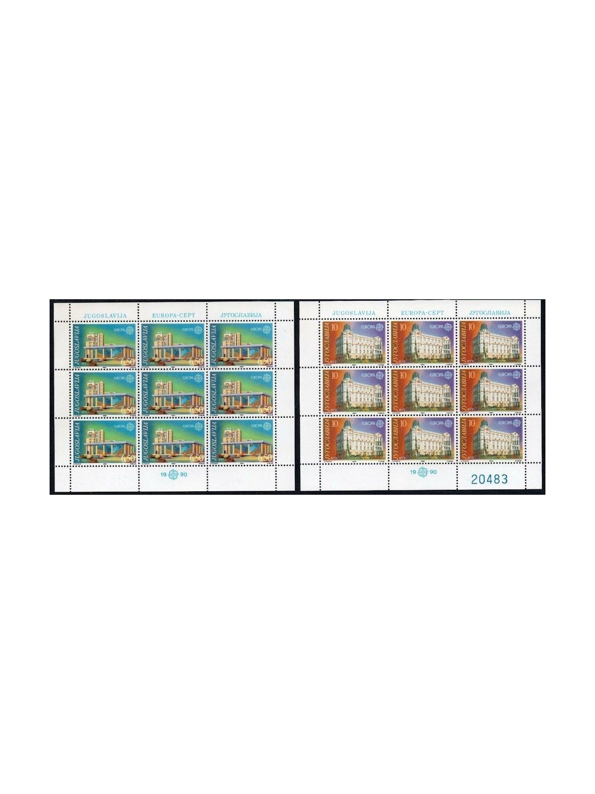 JUGOSLAVIA 1990 Europa 2 MF MNH**