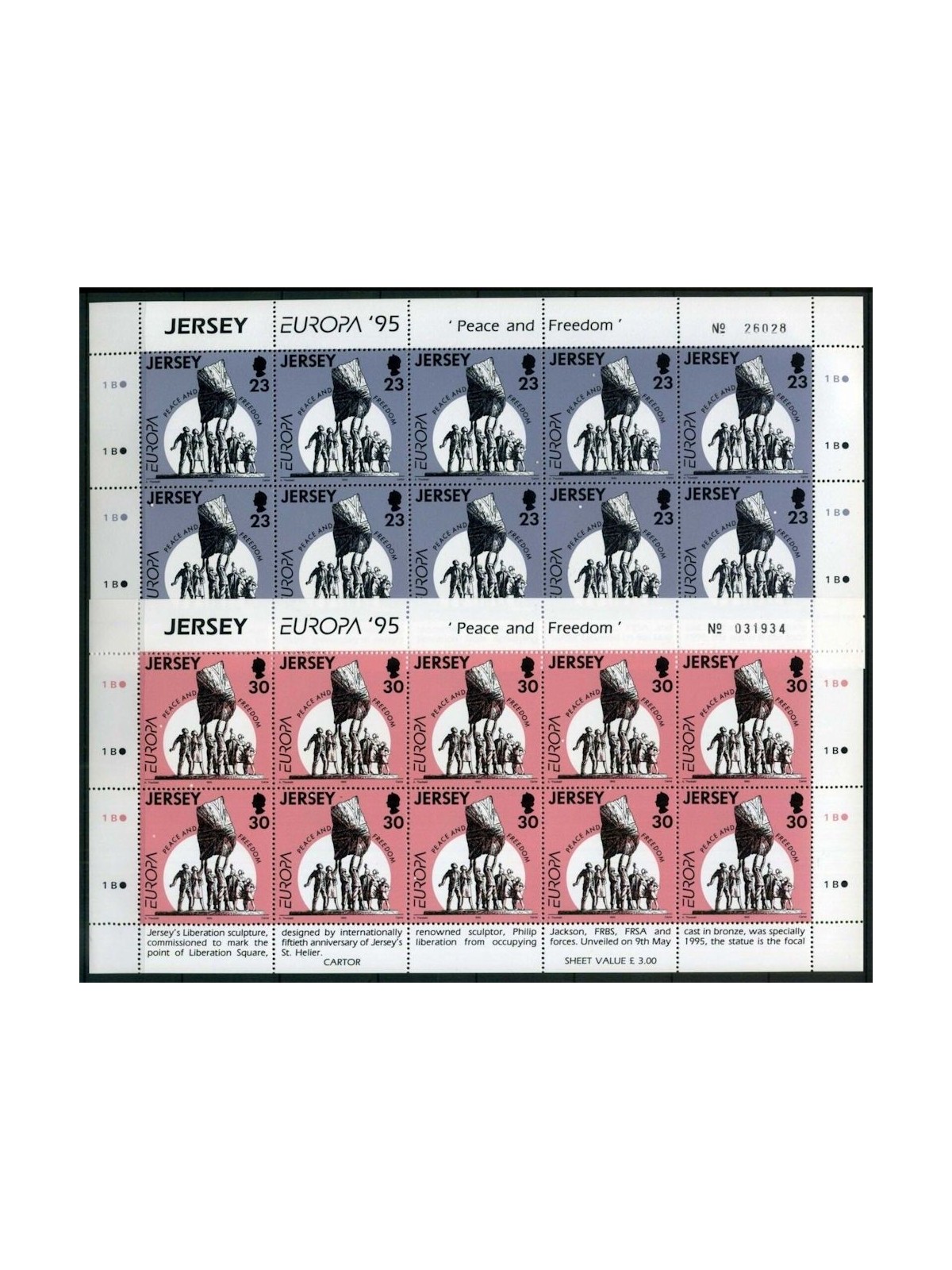 JERSEY 1995 Europa 2 MF MNH**