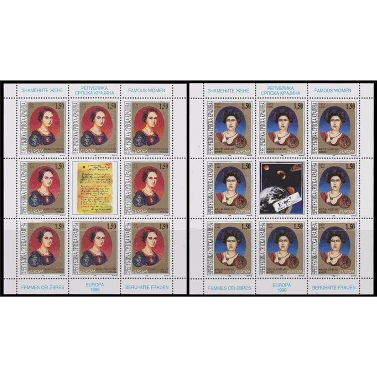 CROAZIA KRAJINA 1996 Europa 2 MF MNH**