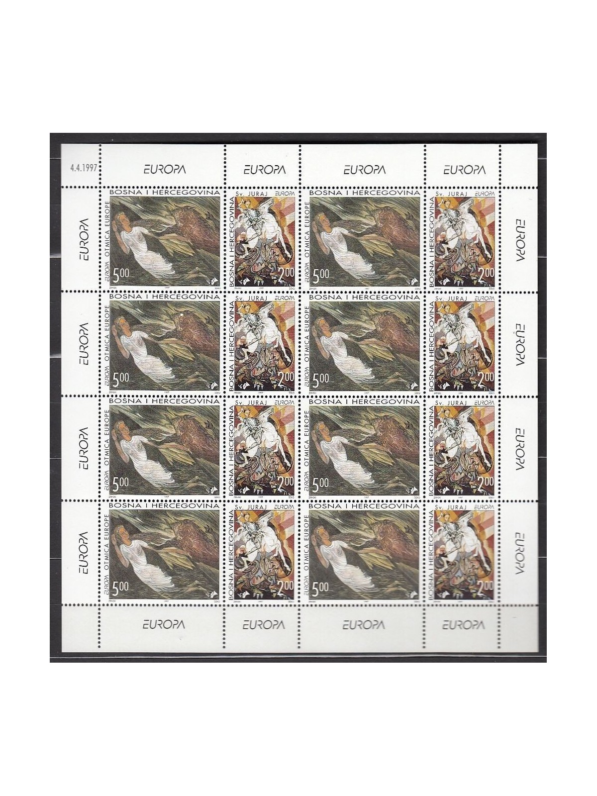 CROATIAN BOSNIA 1997 Europe m/s MNH**