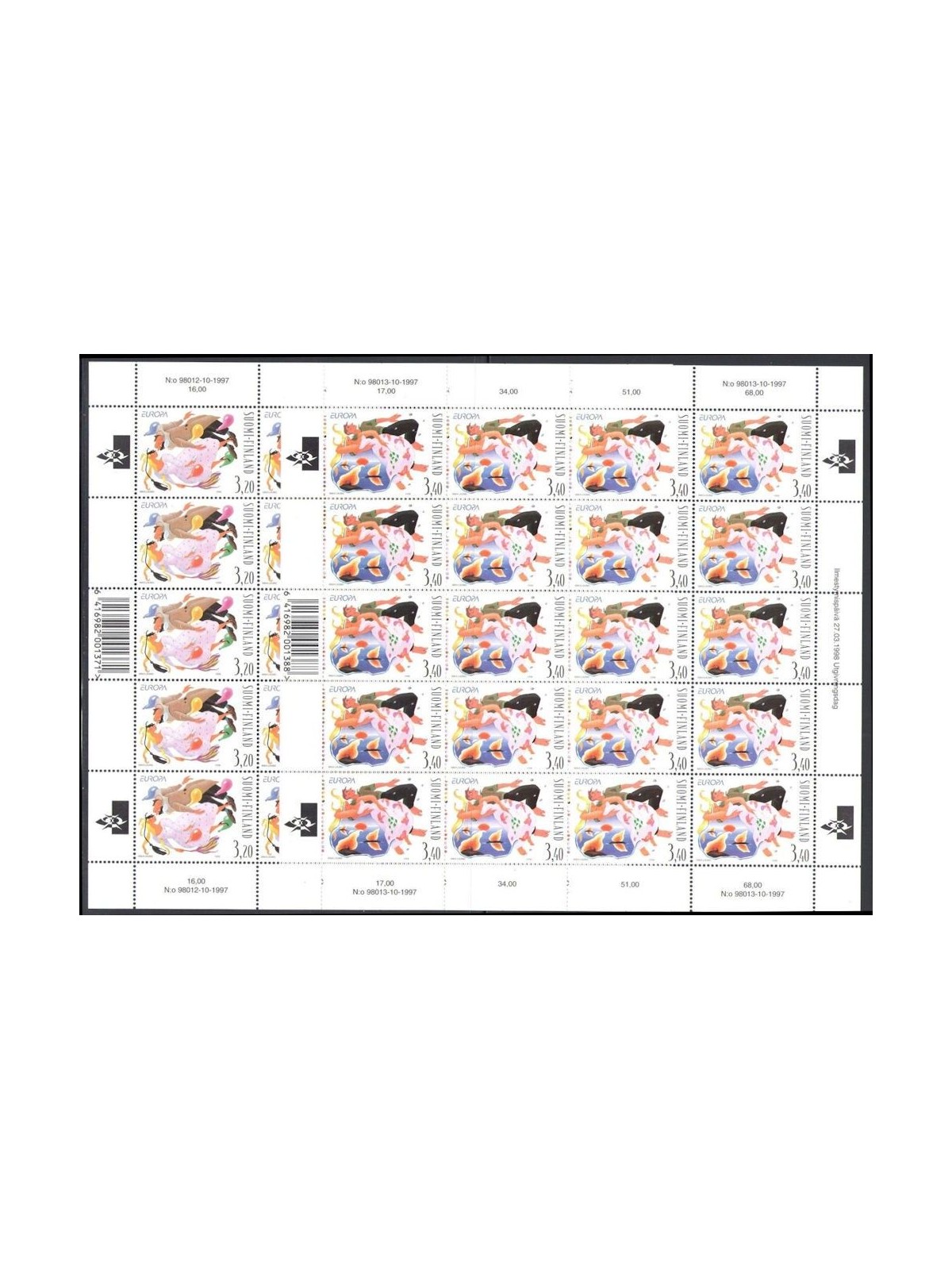 FINLANDIA 1998 Europa 2 MF MNH**