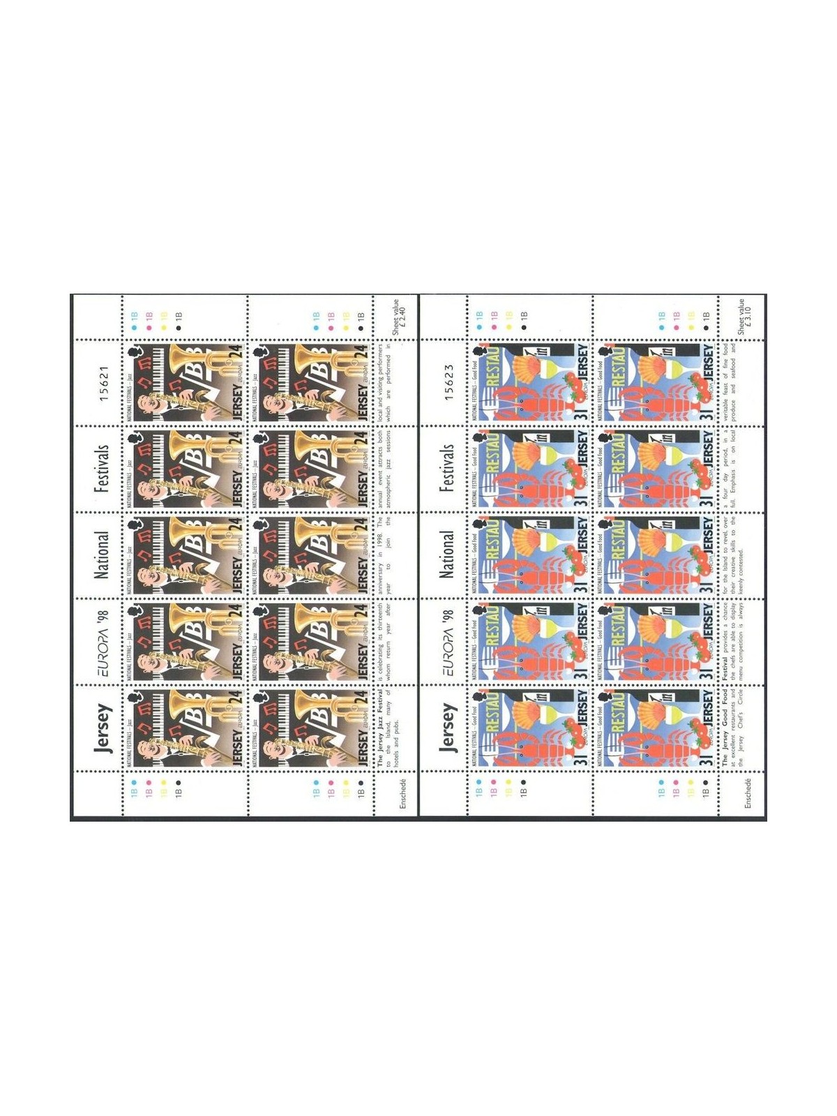 JERSEY 1998 Europe 2 m/s MNH**
