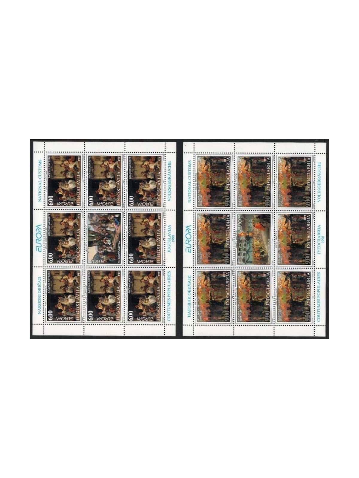 YUGOSLAVIA 1998 Europe 2 m/s MNH**
