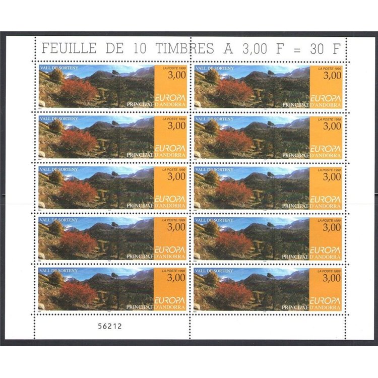 FRENCH ANDORRA 1999 Europe m/s MNH**