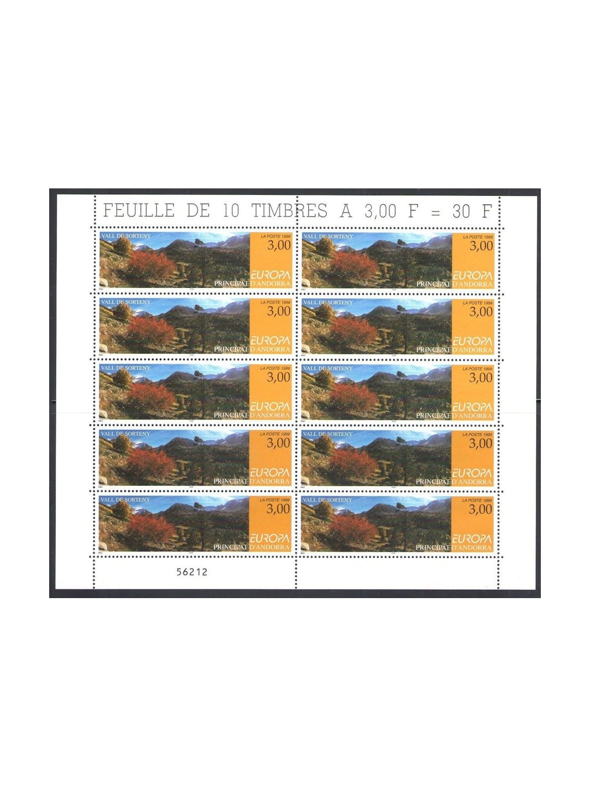 FRENCH ANDORRA 1999 Europe m/s MNH**