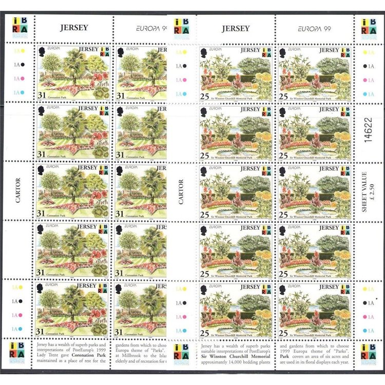 JERSEY 1999 Europe 2 m/s MNH**