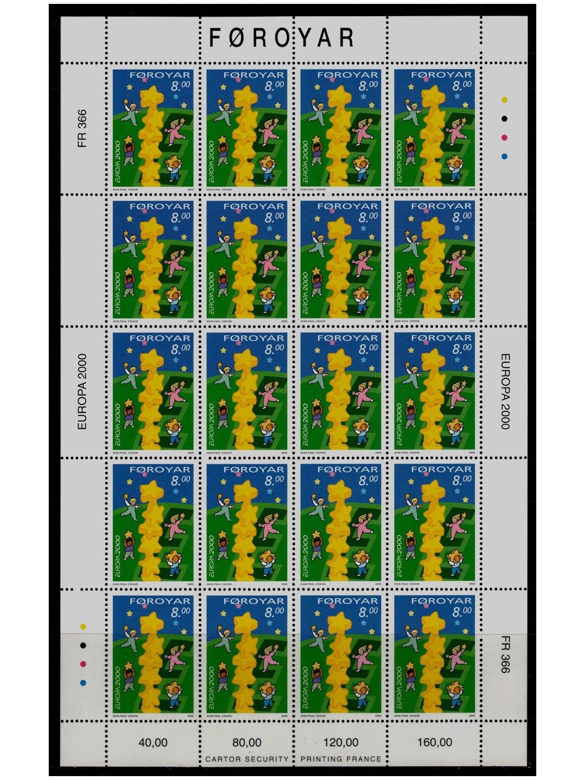 FAROE 2000 Europe m/s MNH**
