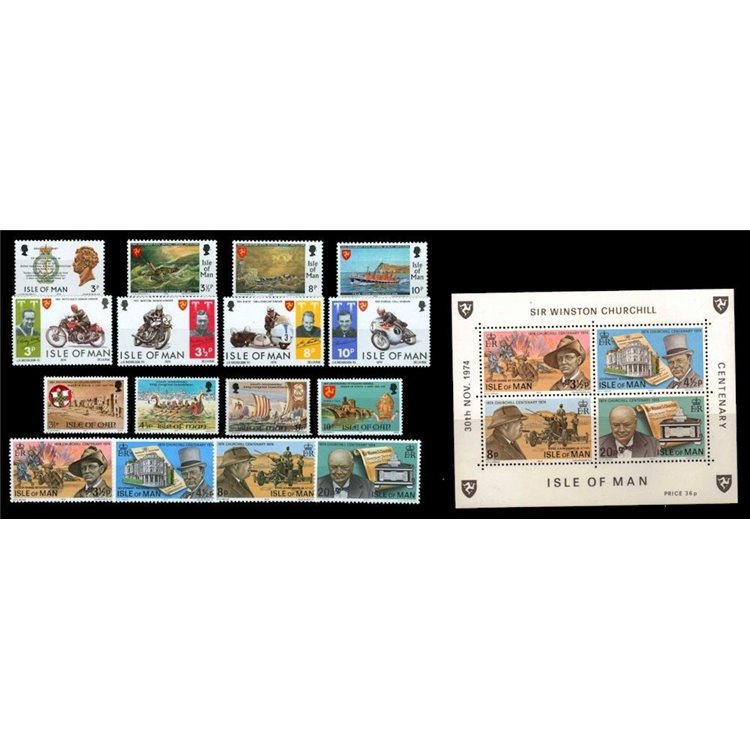 MAN 1974 Complete Vintage 16v + 1 s/s MNH**