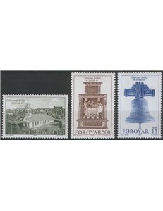 FAROERS 1989 Torshavn Church 3v MNH**