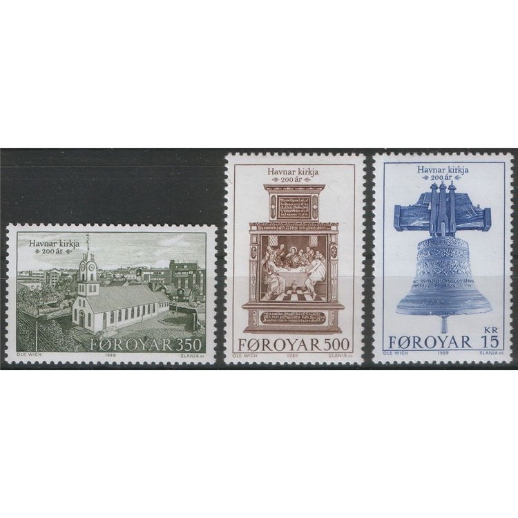 FAEROER 1989 Chiesa di Torshavn 3v MNH**