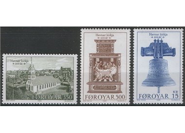 FAEROER 1989 Chiesa di Torshavn 3v MNH**