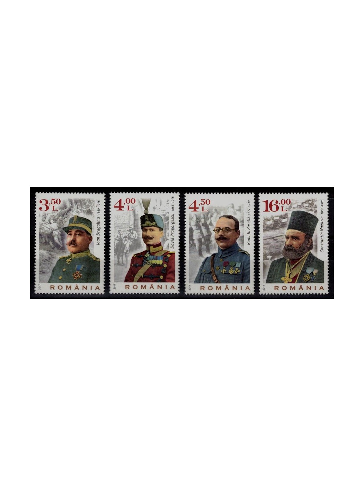 ROMANIA 2017 Heroes of World War I 4v MNH**