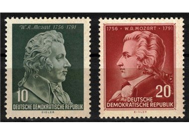 GERMANY DDR 1956 Wolfgang Amadeus Mozart 2v MNH**