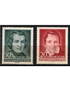 GERMANIA DDR 1956 Heinrich Heine 2v MNH**