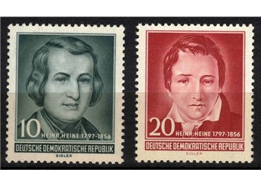 GERMANIA DDR 1956 Heinrich Heine 2v MNH**