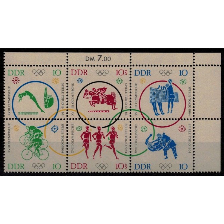 GERMANY DDR 1964 Olympic Games 6v MNH**