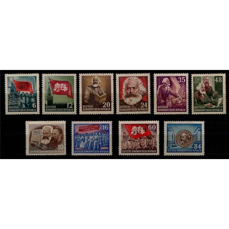 GERMANIA DDR 1953 Carlo Marx 10v MNG