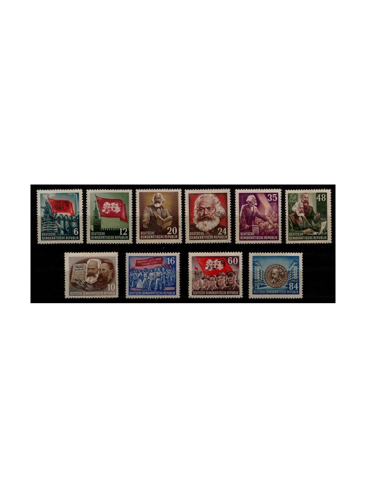 GERMANIA DDR 1953 Carlo Marx 10v MNG