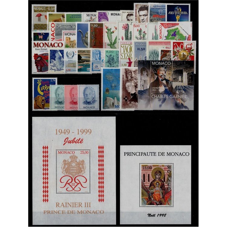 MONACO 1998 Annata Completa 38v + 2 BF MNH**