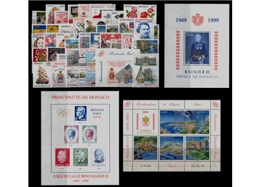 MONACO 1999 Complete Year 39v + 3 s/s MNH**