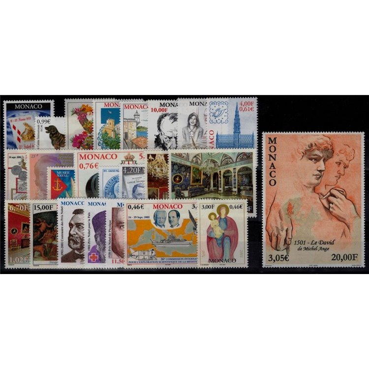MONACO 2001 Annata Completa 24v MNH**