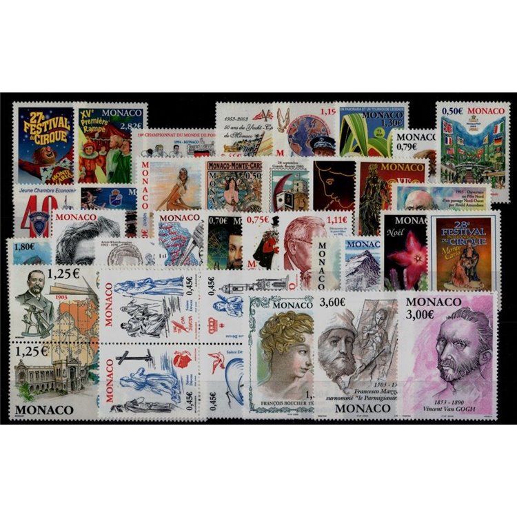 MONACO 2003 Complete Year 36v MNH**
