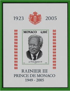 MONACO 2005 Morte del Principe Ranieri III BF MNH**