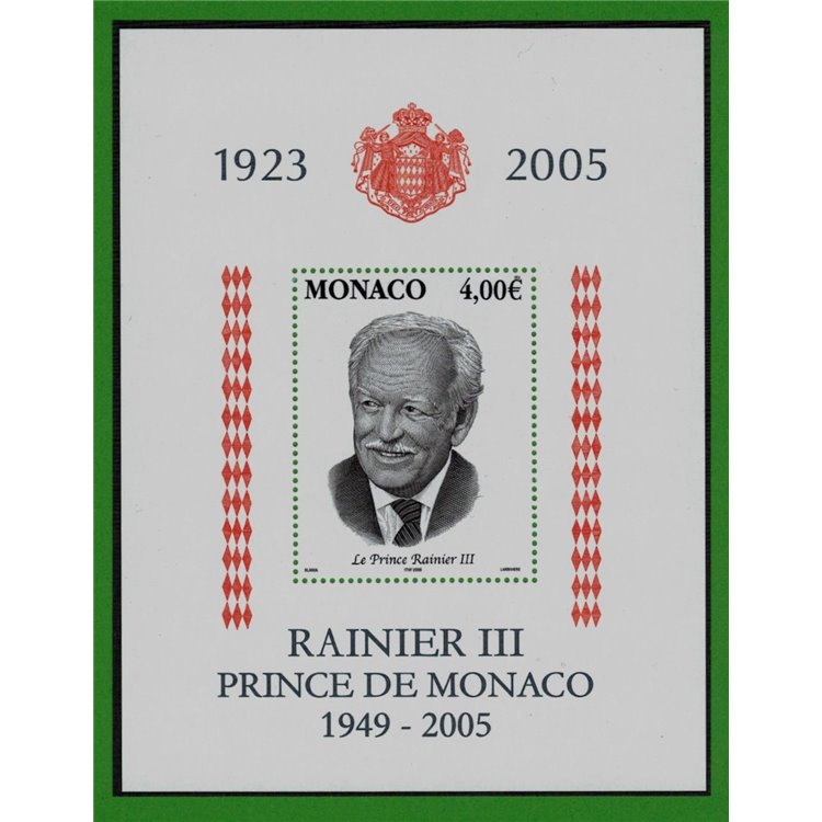 MONACO 2005 Morte del Principe Ranieri III BF MNH**