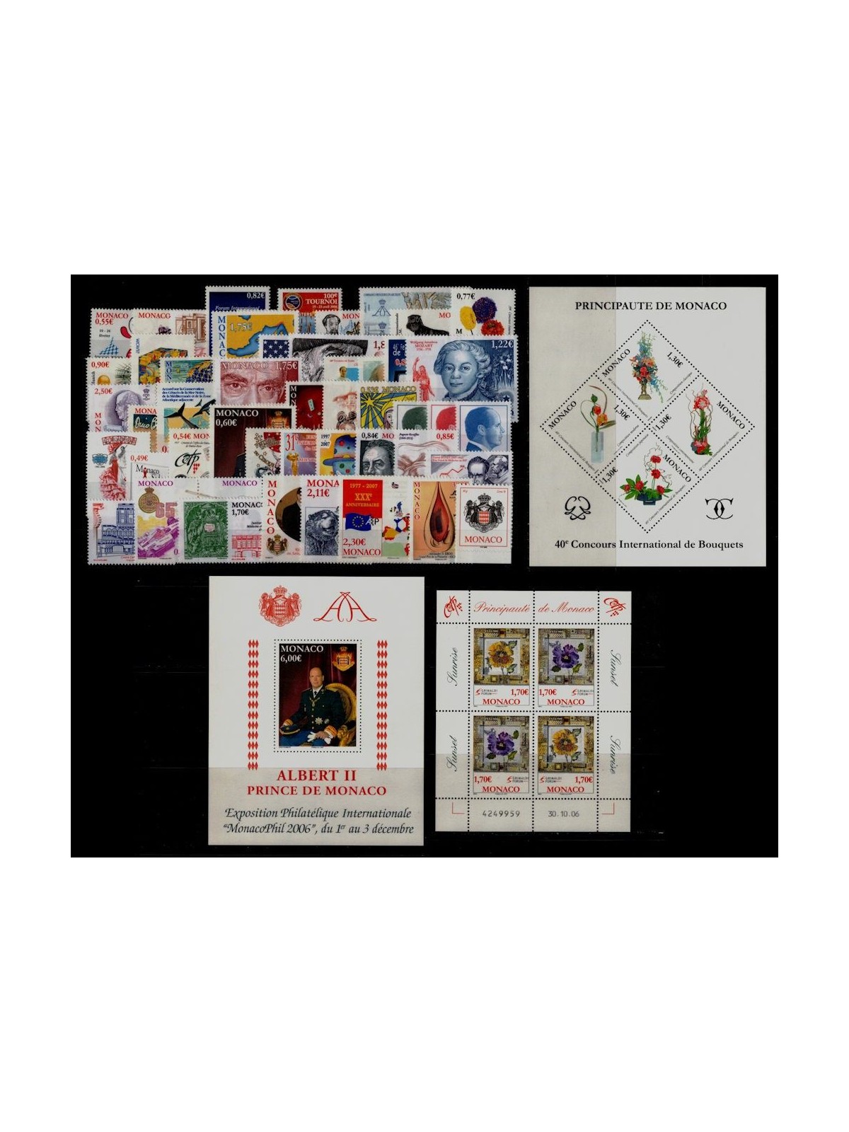 MONACO 2006 Annata Completa 53v + 3 BF MNH**