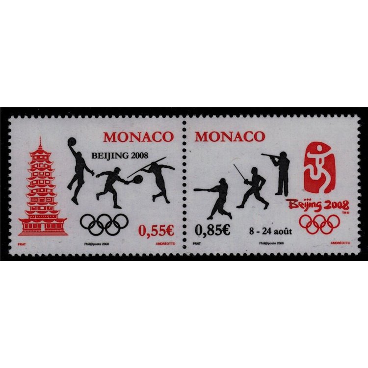 MONACO 2008 Giochi olimpici estivi 2v MNH**