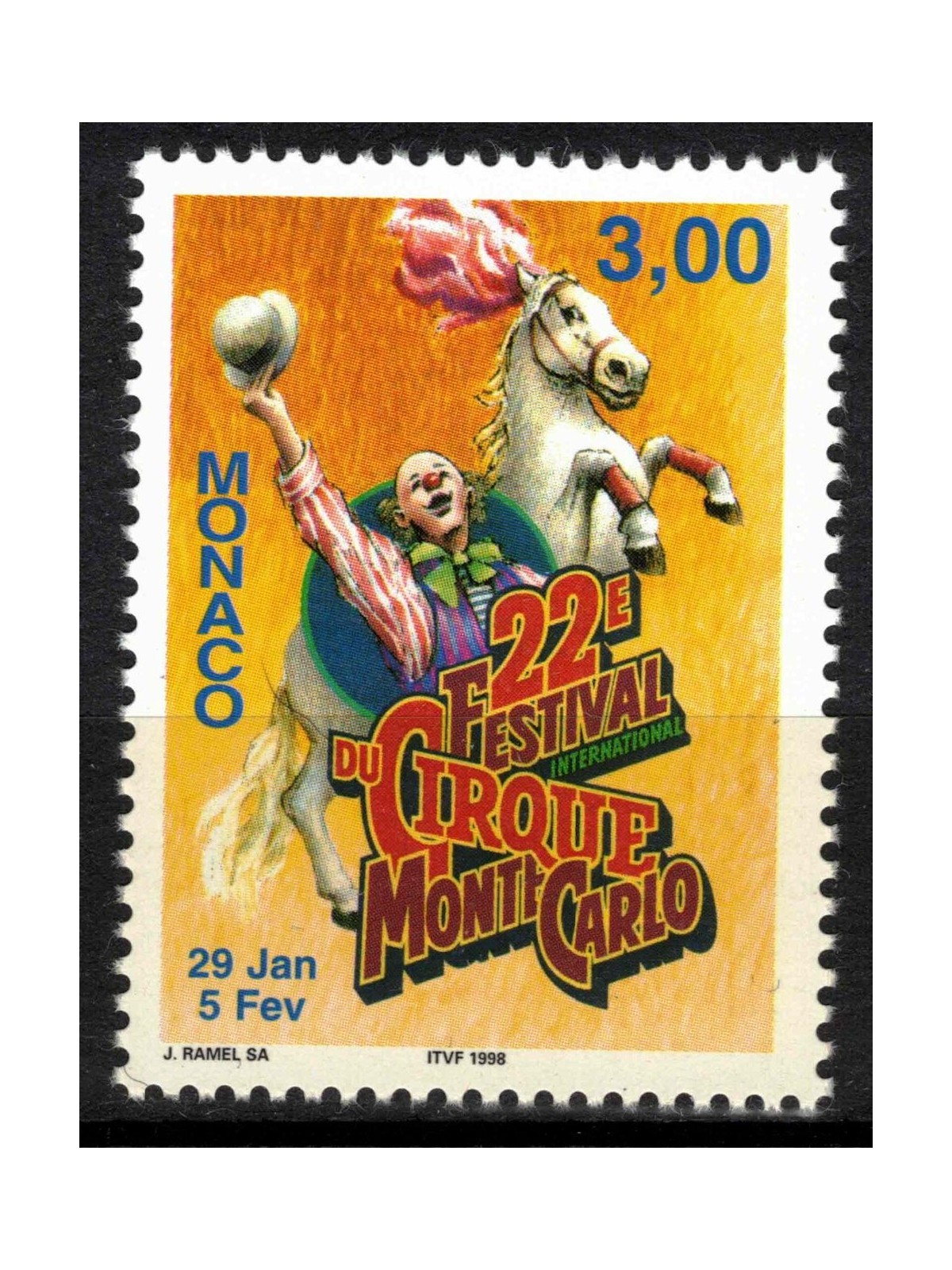 MONACO 1997 Festival Internazionale del Circo MNH**