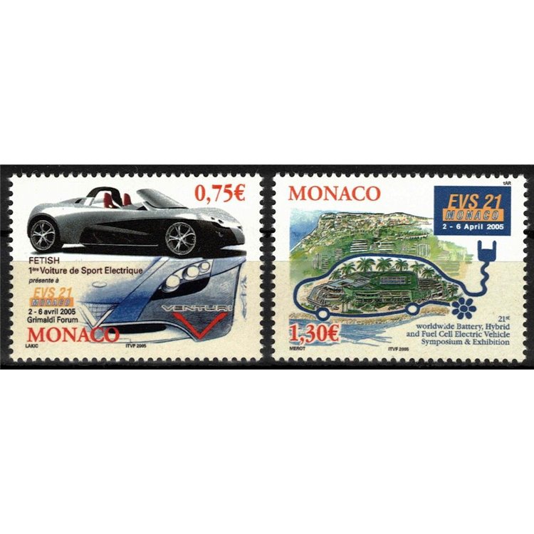 MONACO 2005 Congresso dei veicoli elettrici 2v MNH**