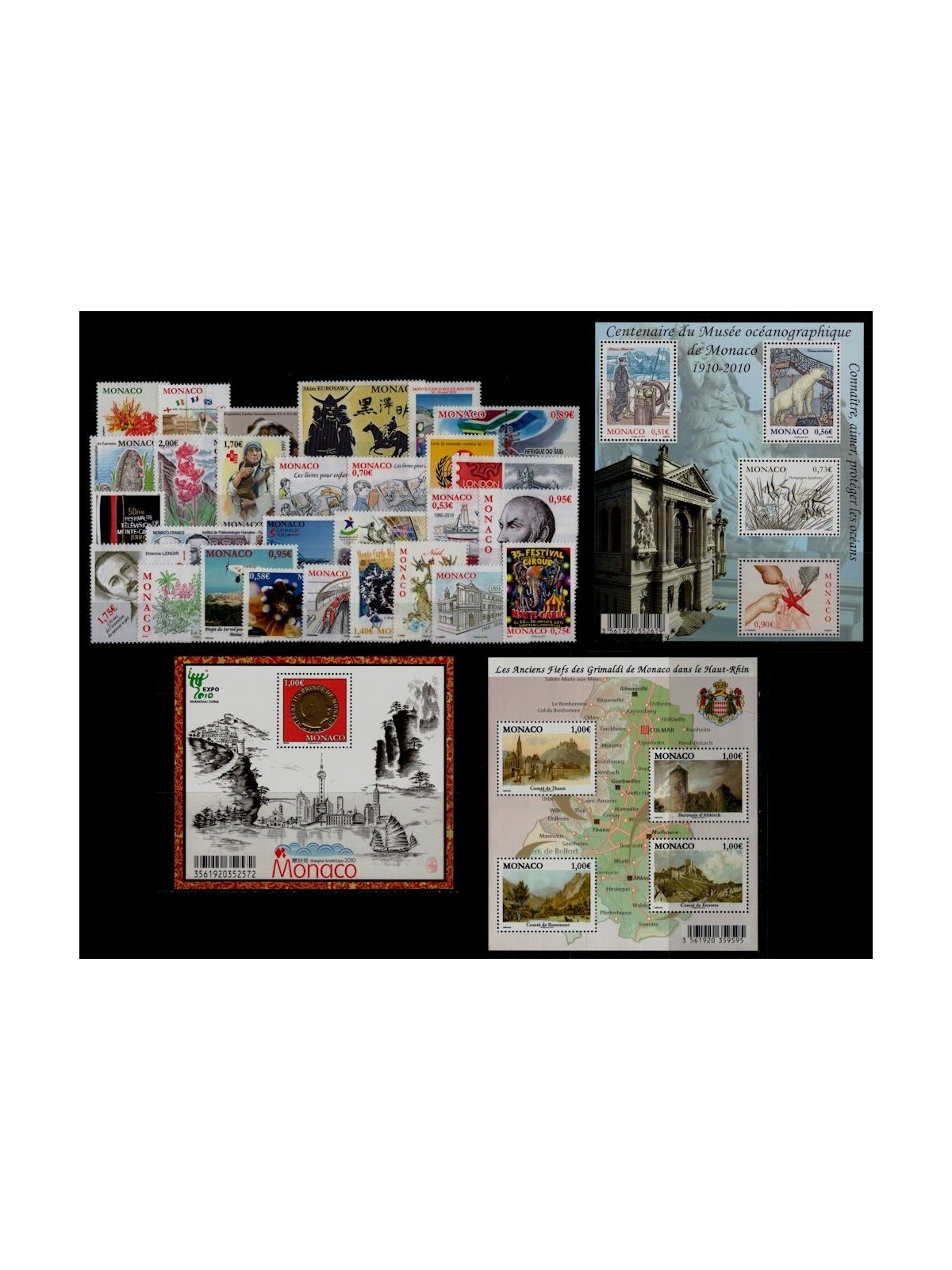 MONACO 2010 Annata Completa 29v + 3 BF MNH**