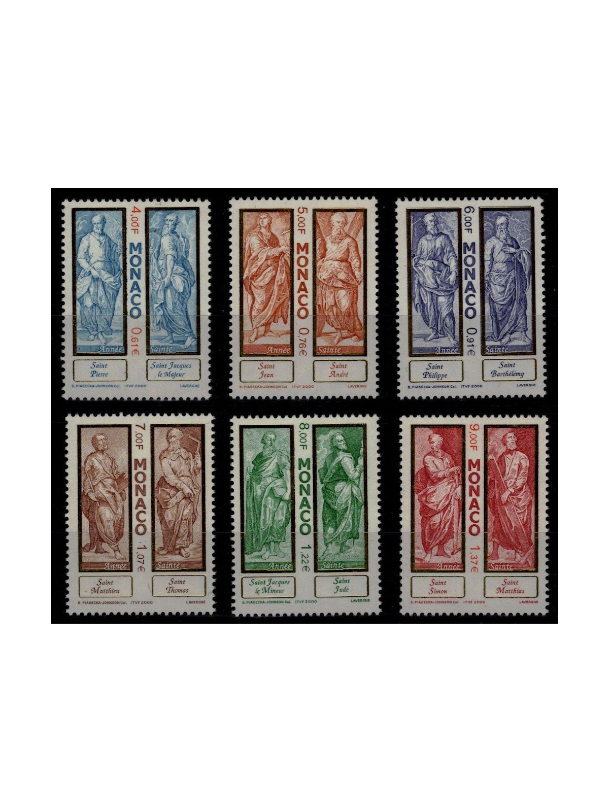 MONACO 2000 I Dodici Apostoli 6v MNH**