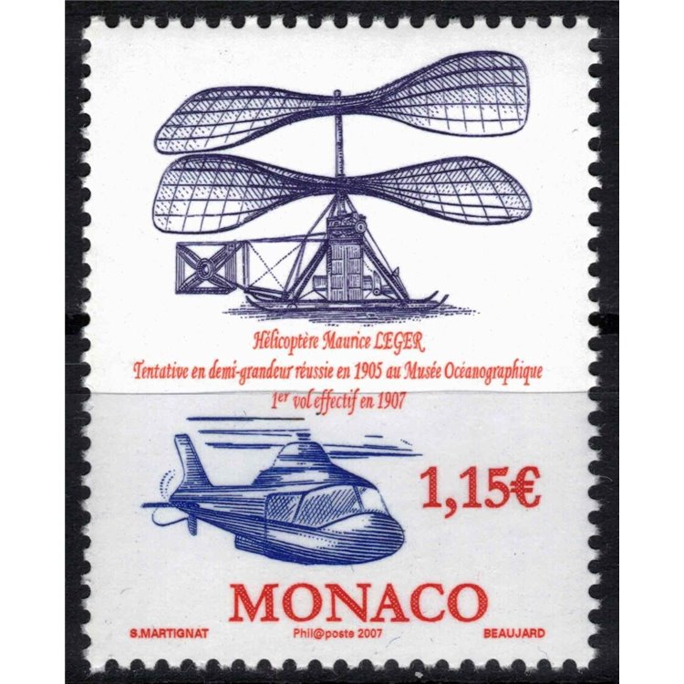 MONACO 2007 Helicopter by Maurice Léger MNH**
