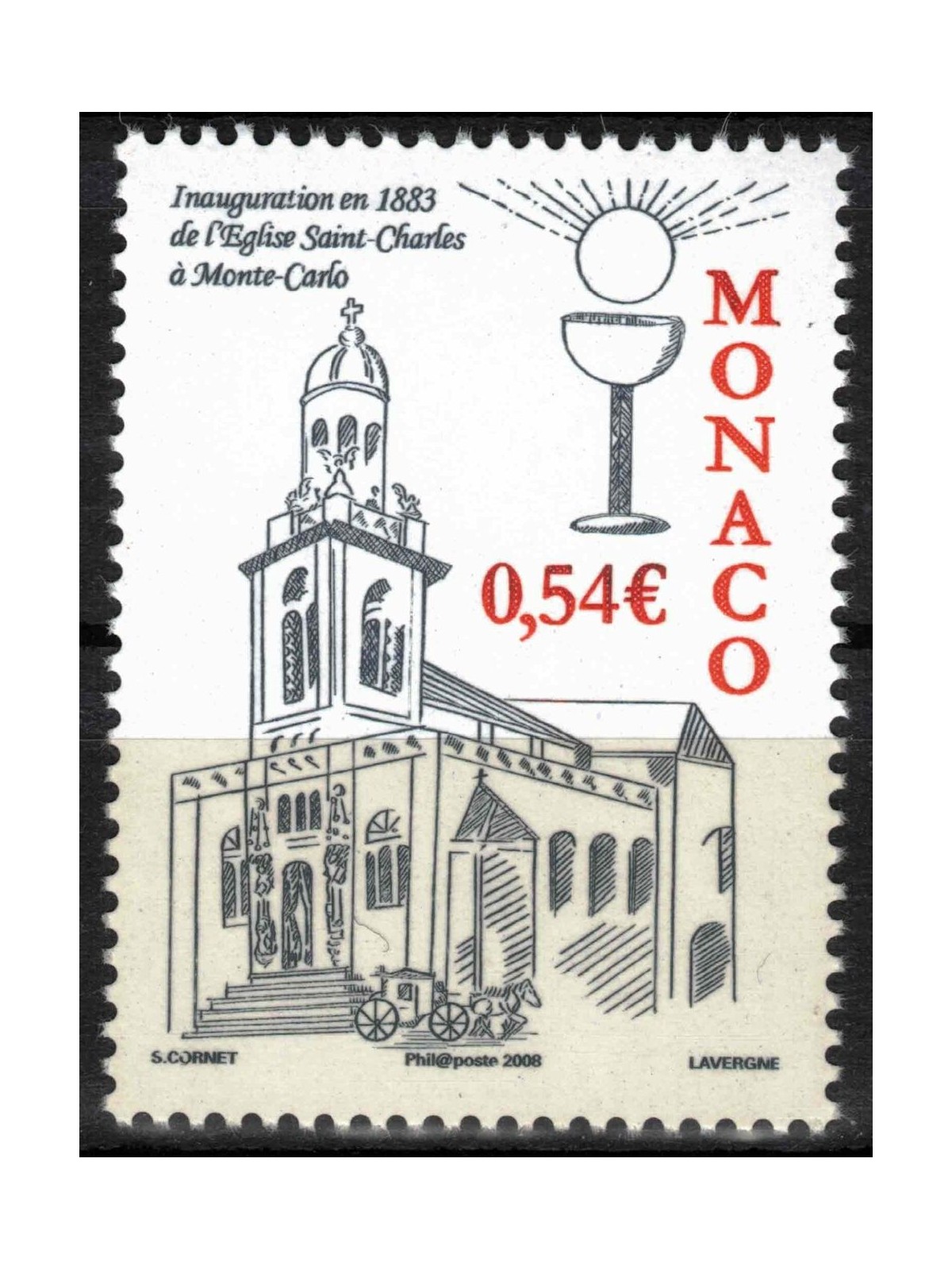 MONACO 2008 Church of St. Charles MNH**