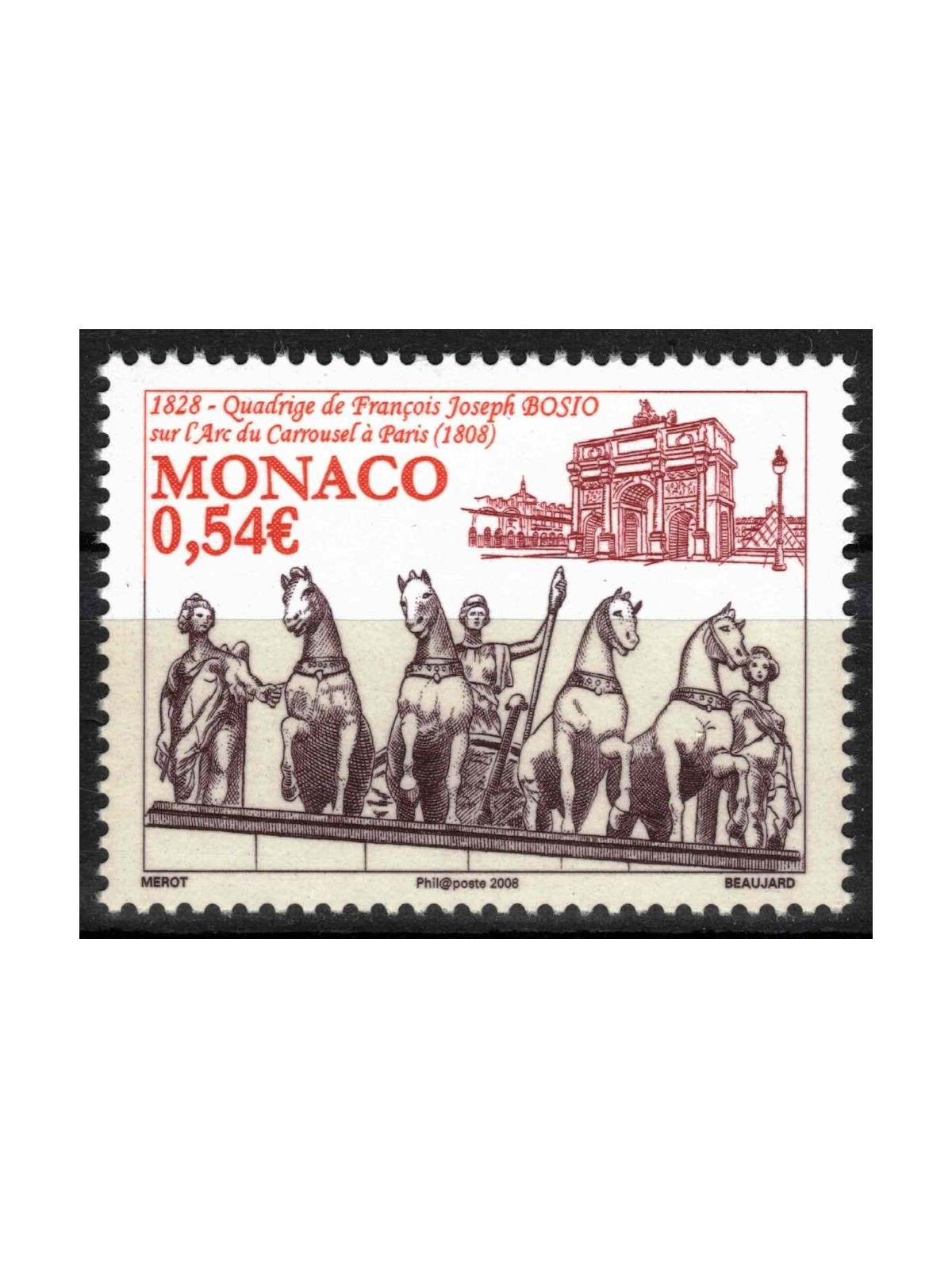 MONACO 2008 Quadriga of the Arc de Triomphe MNH**