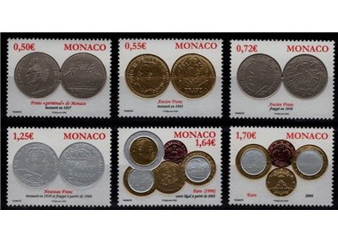 MONACO 2008 Coins of Monaco 6v MNH**