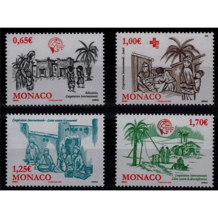 MONACO 2008 Humanitarian and Social Cooperation 4v MNH**