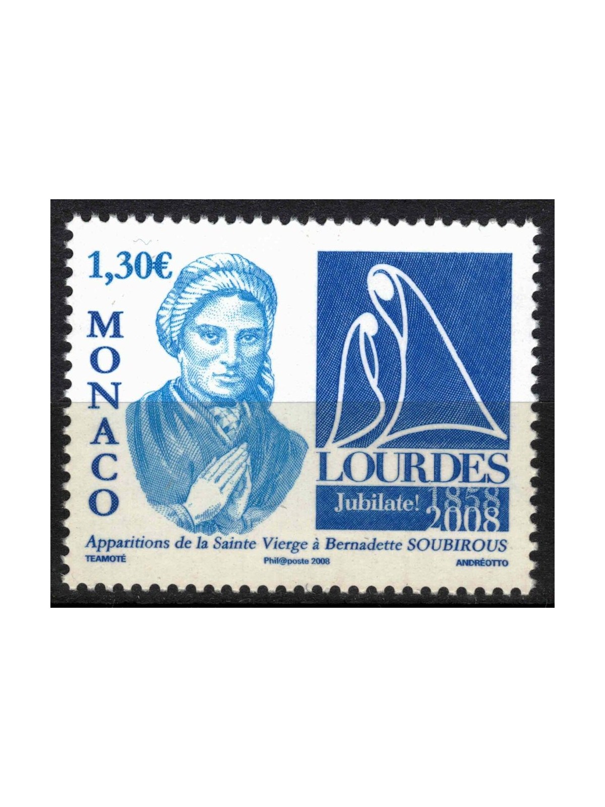 MONACO 2008 Madonna di Lourdes MNH**