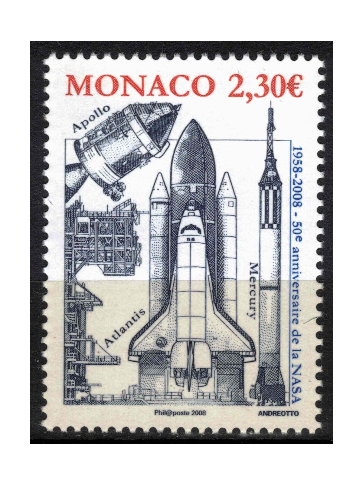 MONACO 2008 United States Space Agency MNH**