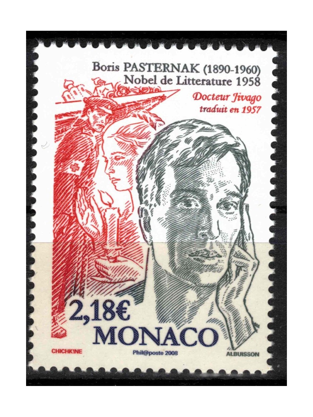 MONACO 2008 Nobel Prize to Boris Pasternak MNH**