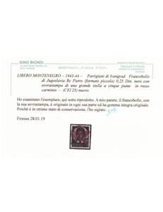 MONTENEGRO 1943-44 Partigiani di Ivangrad (CEI 25) MNH** ©