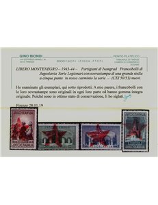 MONTENEGRO 1943-44 Partigiani di Ivangrad (CEI 50/53) 4v MNH** © (R)