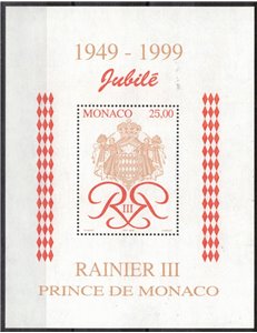 MONACO 1998 Prince Rainier III s/s MNH**