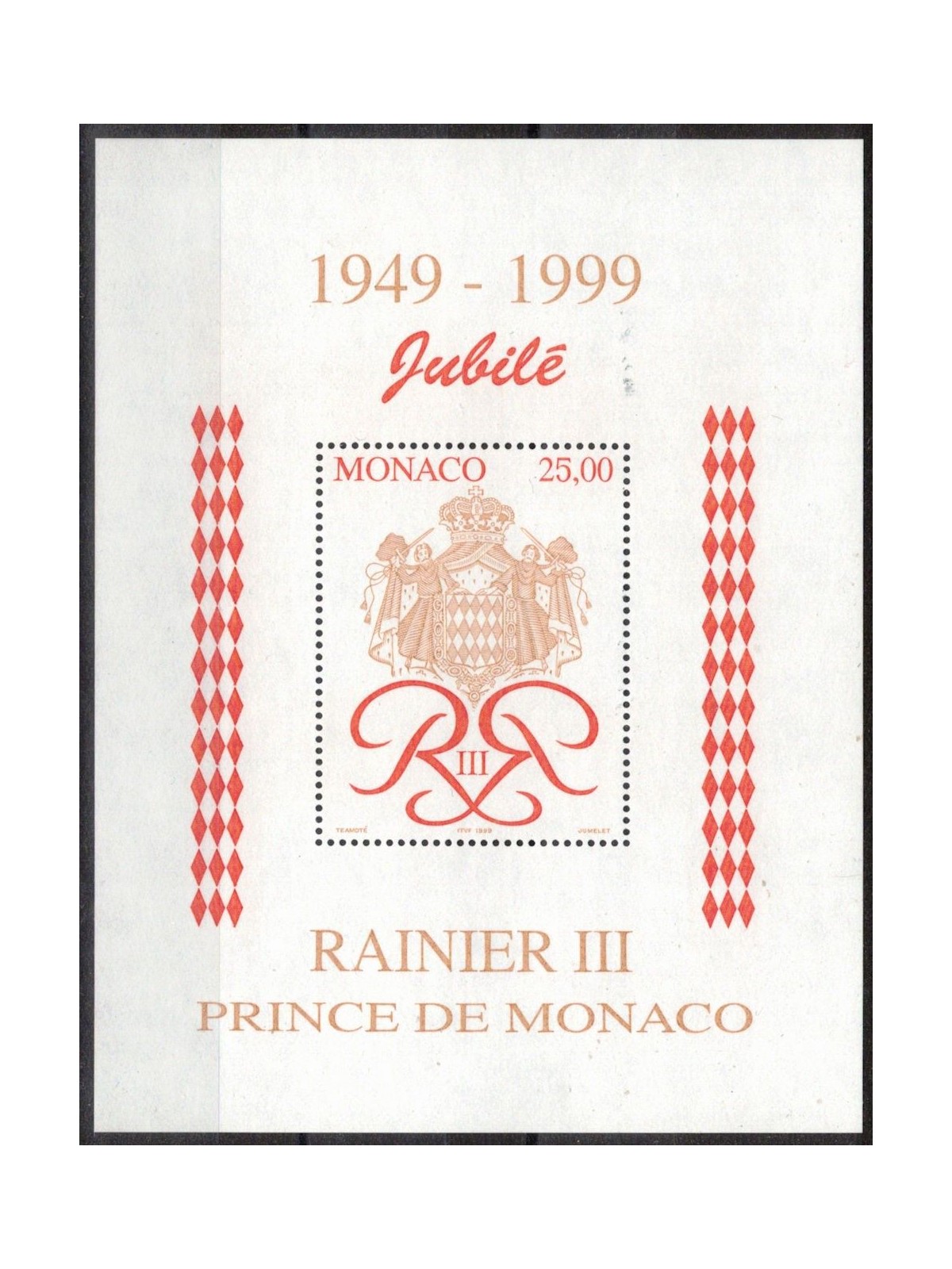 MONACO 1998 Principe Ranieri III BF MNH**