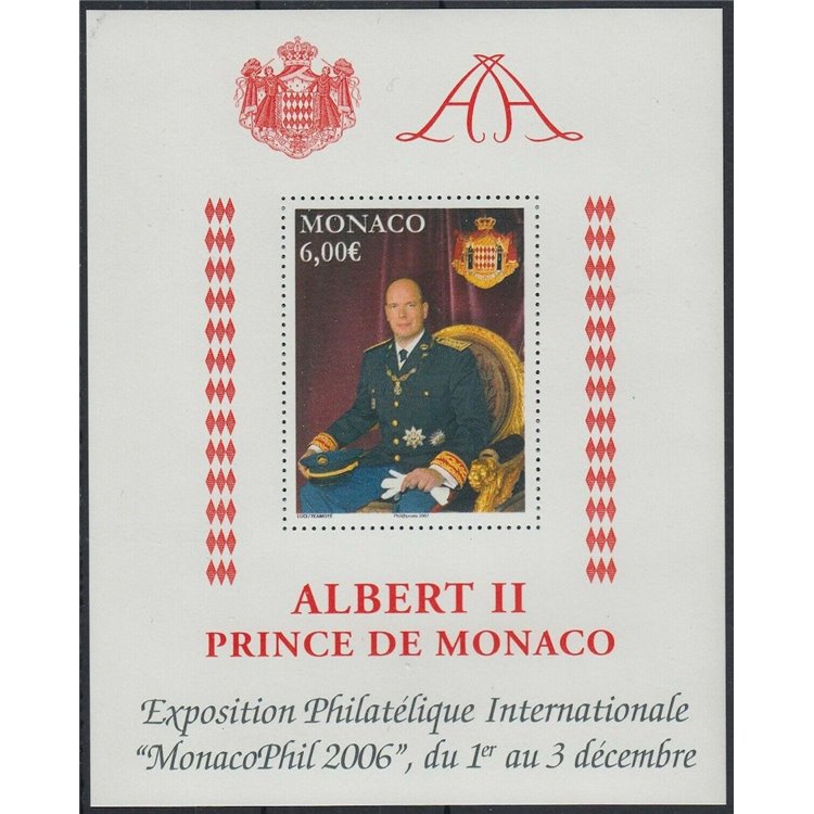 MONACO 2006 Esposizione MonacoPhil (Albert II) BF MNH**
