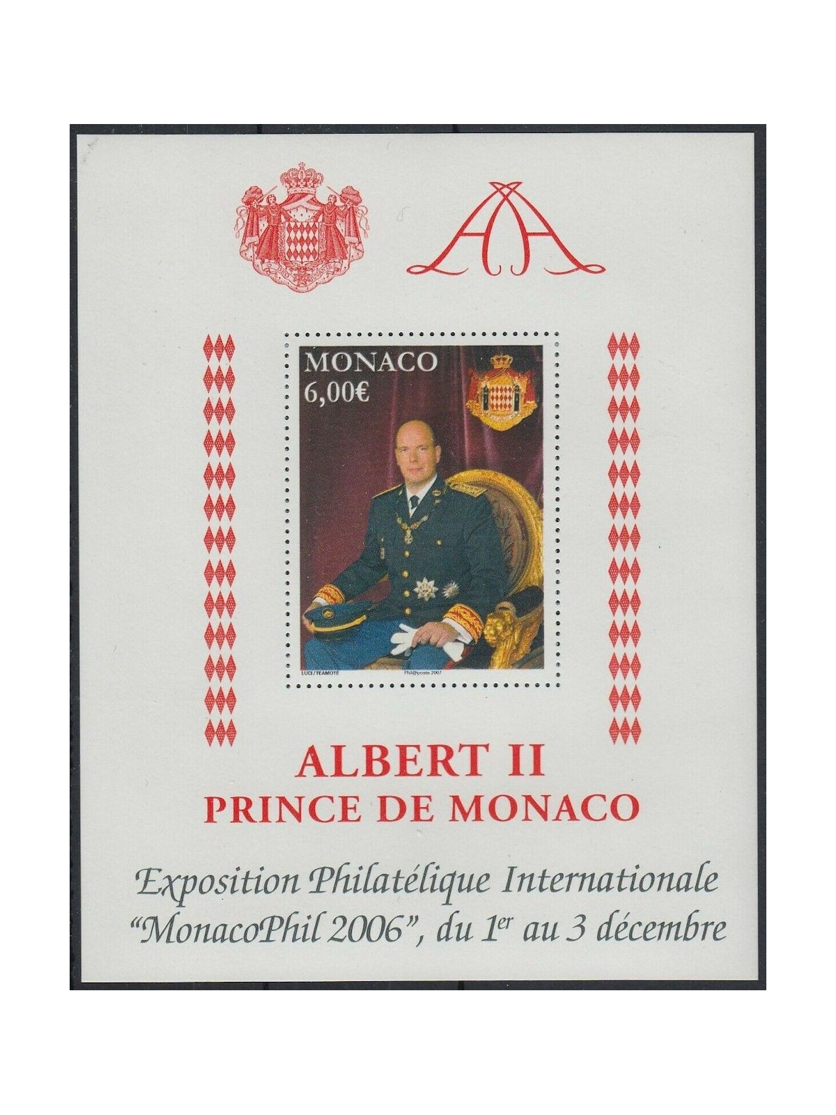 MONACO 2006 Exhibition MonacoPhil (Albert II) s/s MNH**